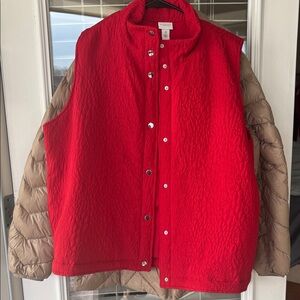 Red Chico’s vest quilted xxl like new